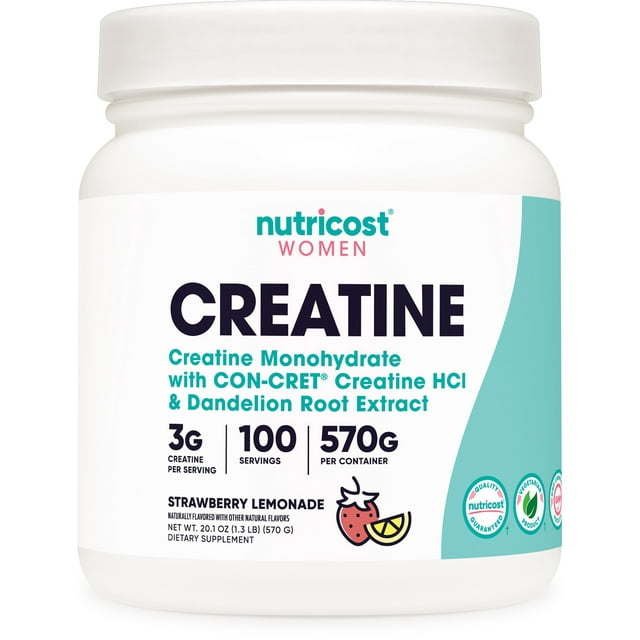 Nutricost Creatine Monohydrate Powder Supplement for Women Strawberry Lemonade, 100 Servings Nutricost Creatine Monohydrate Powder Supplement for Women Strawberry Lemonade, 100 Servings